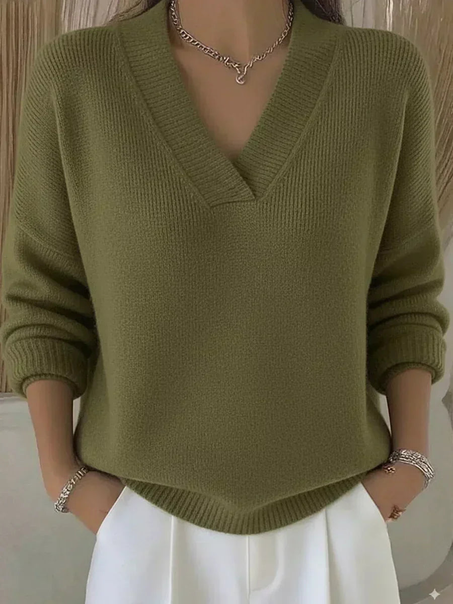 REGINE | RELAXED V-NECK SWEATER FOR WOMEN