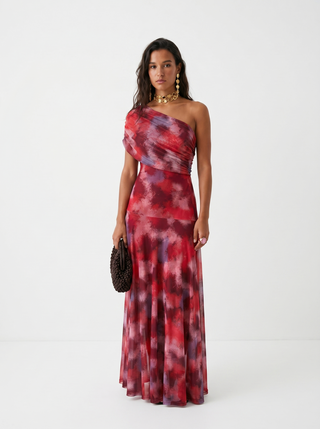 ILONA | ONE-SHOULDER PRINT MAXI DRESS FOR WOMEN