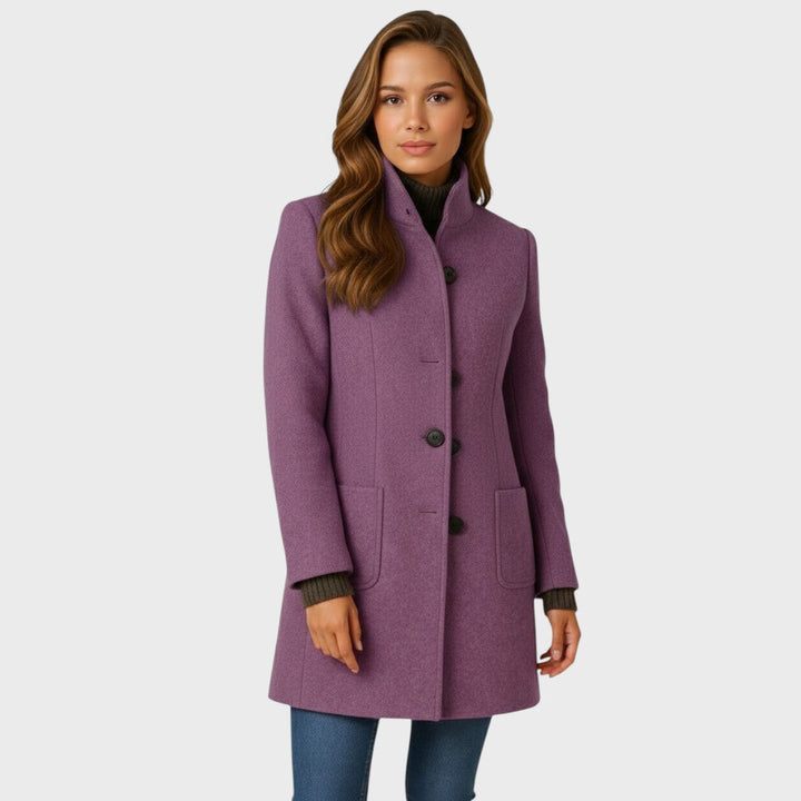 DELORES | STRUCTURED STAND COLLAR COAT FOR WOMEN