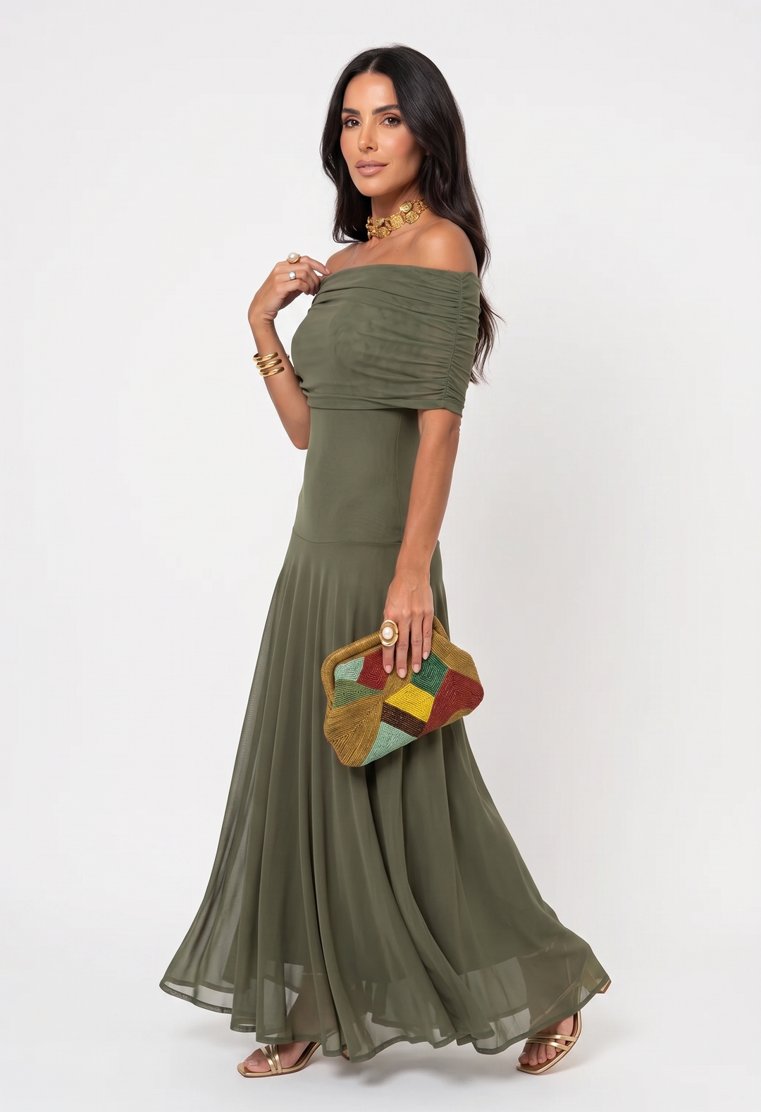 ILONA | ONE-SHOULDER PRINT MAXI DRESS FOR WOMEN