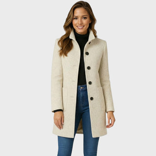 DELORES | STRUCTURED STAND COLLAR COAT FOR WOMEN