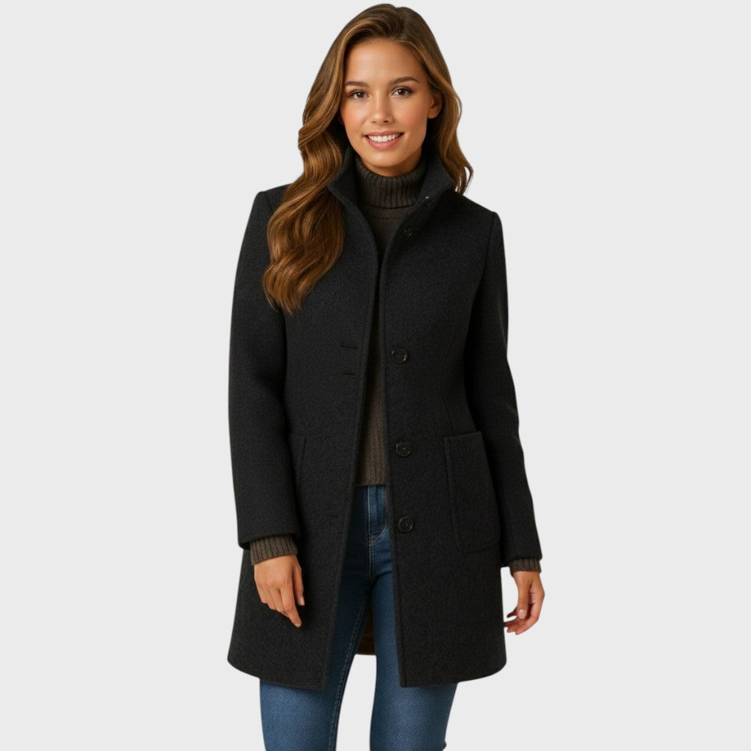 DELORES | STRUCTURED STAND COLLAR COAT FOR WOMEN