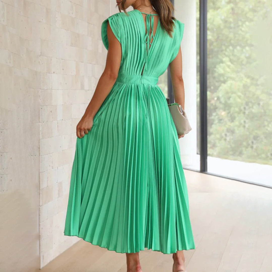 EDITH | TIMELESS PLEATED MIDI DRESS FOR WOMEN