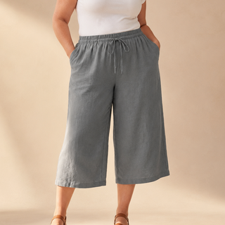 CALMARA | CROPPED WIDE-LEG DRAWSTRING PANTS FOR WOMEN
