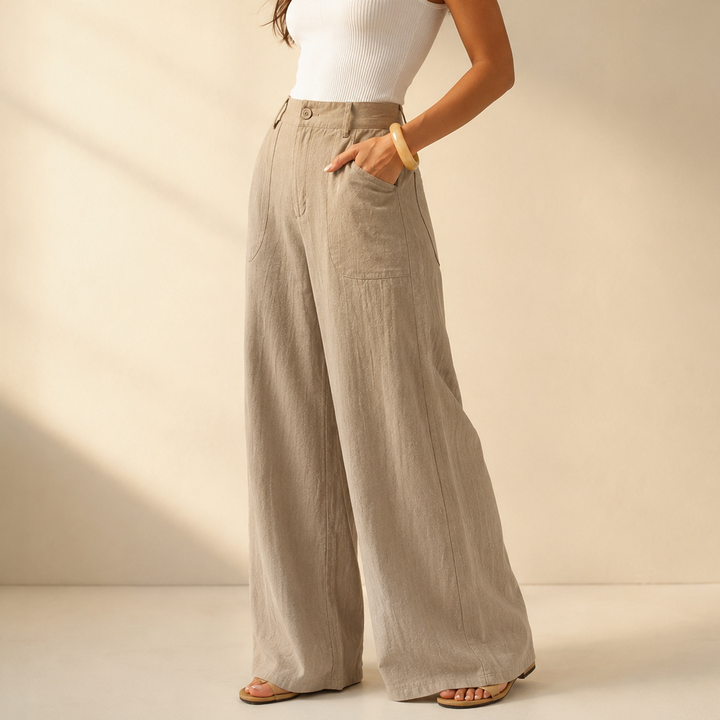 SOLENNE | HIGH-WAIST WIDE-LEG PALAZZO PANTS FOR WOMEN