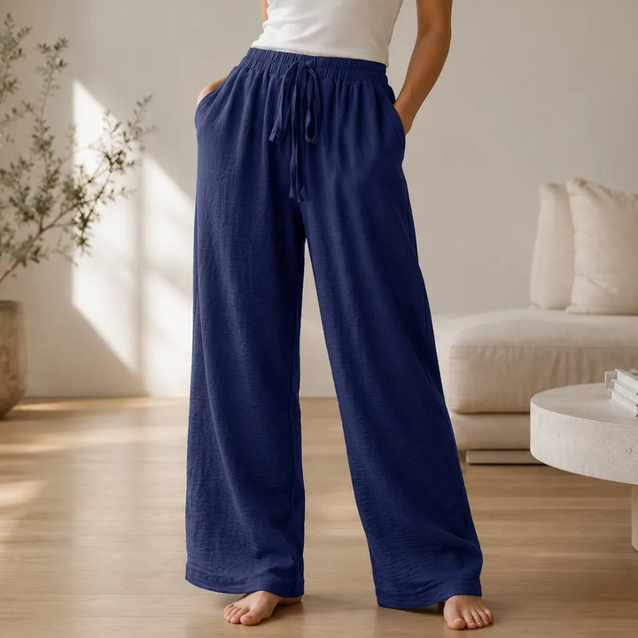 LORAVIE | CRINKLE WIDE LEG PANTS FOR WOMEN