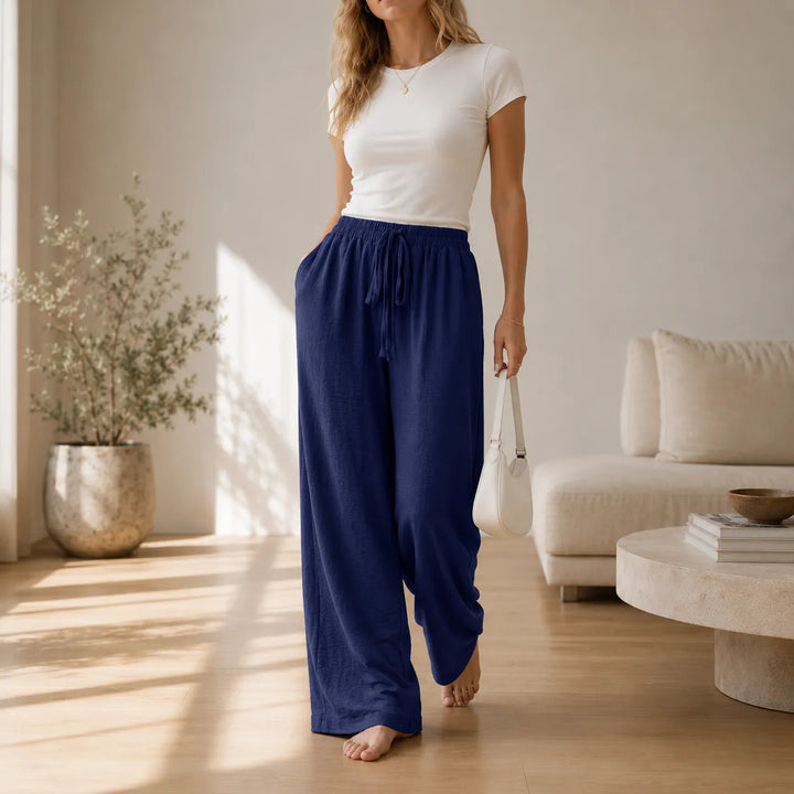 LORAVIE | CRINKLE WIDE LEG PANTS FOR WOMEN