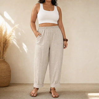 LORIANE | CUFFED ANKLE PULL-ON PANTS FOR WOMEN