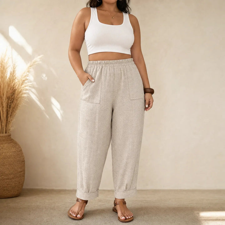 LORIANE | CUFFED ANKLE PULL-ON PANTS FOR WOMEN