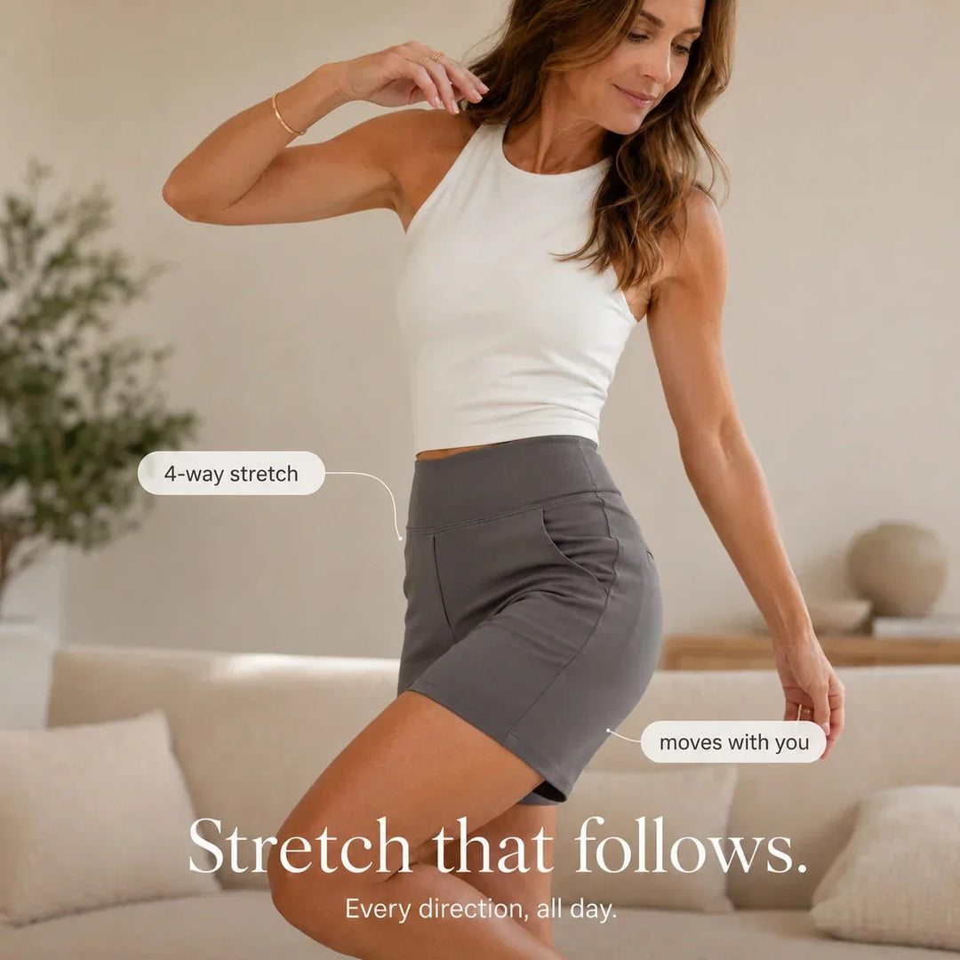 WEARBELLA | HIGH WAISTED STRETCH SHORTS FOR WOMEN