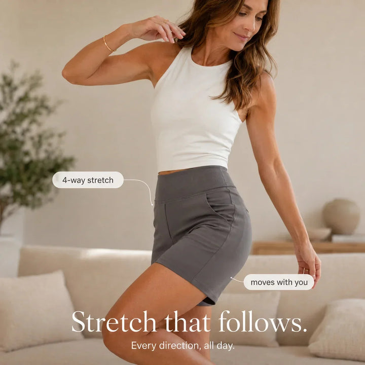 WEARBELLA | HIGH WAISTED STRETCH SHORTS FOR WOMEN