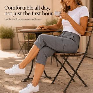 CALIVA | CROPPED CARGO CAPRI PANTS FOR WOMEN