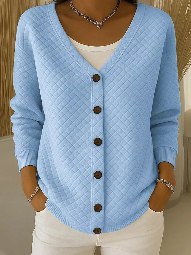 PERRINE | QUILTED BUTTON-FRONT CARDIGAN FOR WOMEN