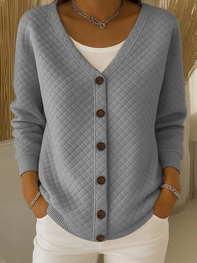 PERRINE | QUILTED BUTTON-FRONT CARDIGAN FOR WOMEN
