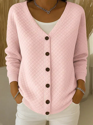 PERRINE | QUILTED BUTTON-FRONT CARDIGAN FOR WOMEN