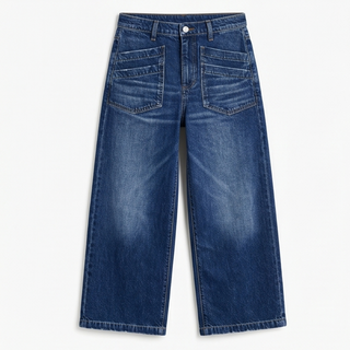 VELLORA | PATCH-POCKET WIDE-LEG JEANS FOR WOMEN