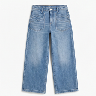 VELLORA | PATCH-POCKET WIDE-LEG JEANS FOR WOMEN