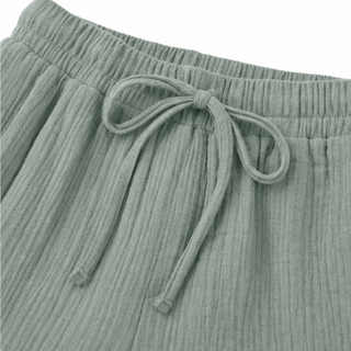 LINELLE | CRINKLE WIDE-LEG CROPPED PANTS FOR WOMEN