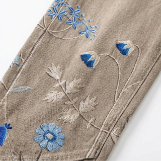 BLOOMARA | EMBROIDERED WIDE-LEG TULIP JEANS FOR WOMEN
