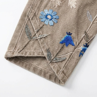 BLOOMARA | EMBROIDERED WIDE-LEG TULIP JEANS FOR WOMEN