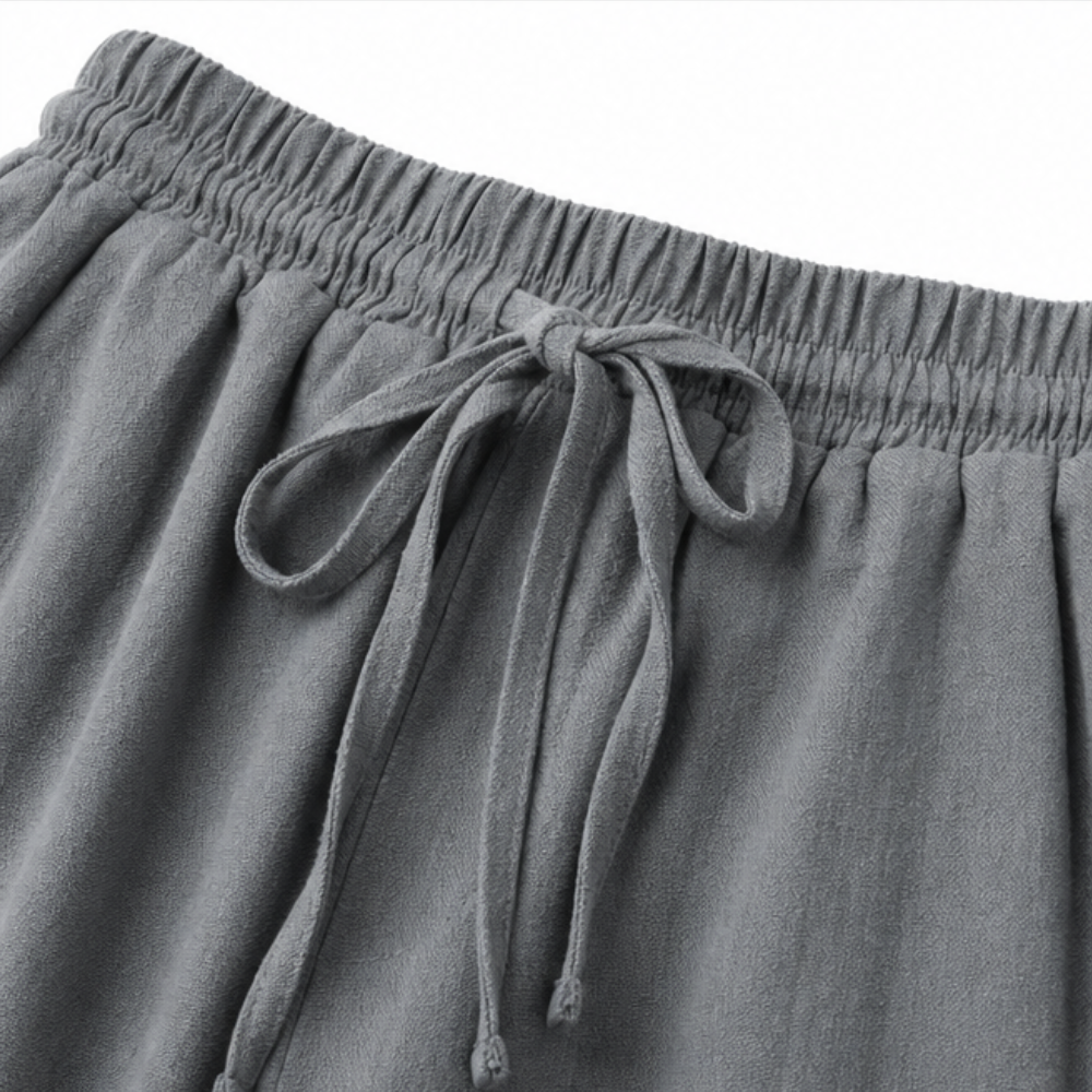 CALMARA | CROPPED WIDE-LEG DRAWSTRING PANTS FOR WOMEN