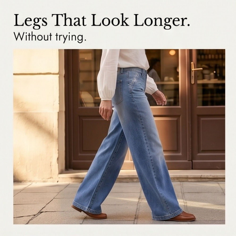 LUVENZA | VINTAGE WIDE-LEG FLARE JEANS FOR WOMEN