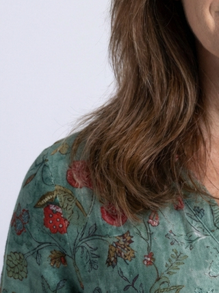 MARINA | FLORAL NECK SLEEVE DRESS FOR WOMEN