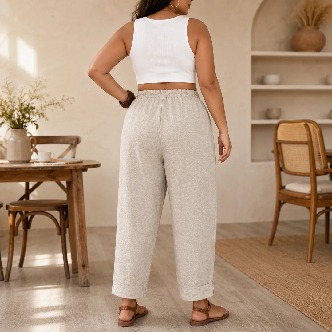 LORIANE | CUFFED ANKLE PULL-ON PANTS FOR WOMEN