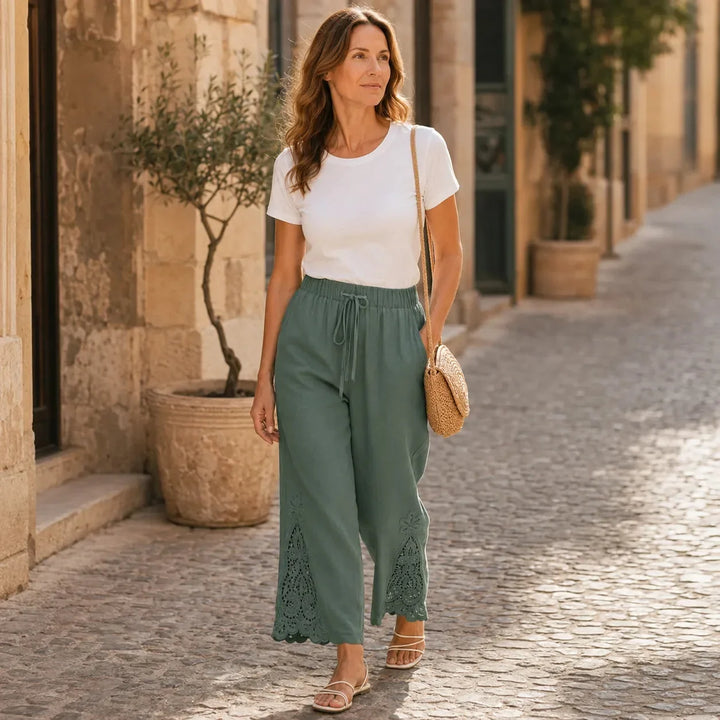SOLENNE | WIDE LEG DRAWSTRING PANTS FOR WOMEN