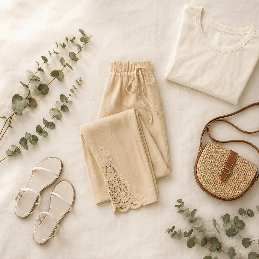 SOLENNE | WIDE LEG DRAWSTRING PANTS FOR WOMEN