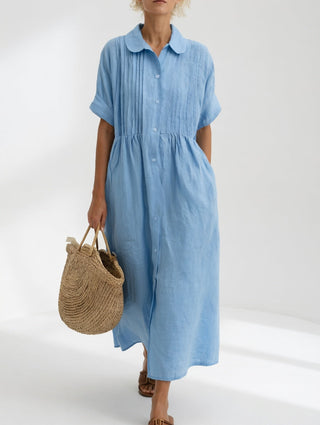 LYSANDRA | FLOWY COTTON SHIRT DRESS FOR WOMEN