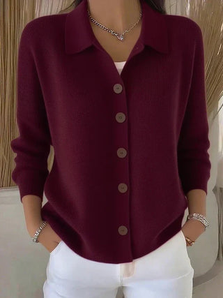 CELINE | BUTTON-FRONT COLLARED CARDIGAN FOR WOMEN