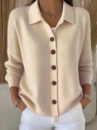 CELINE | BUTTON-FRONT COLLARED CARDIGAN FOR WOMEN