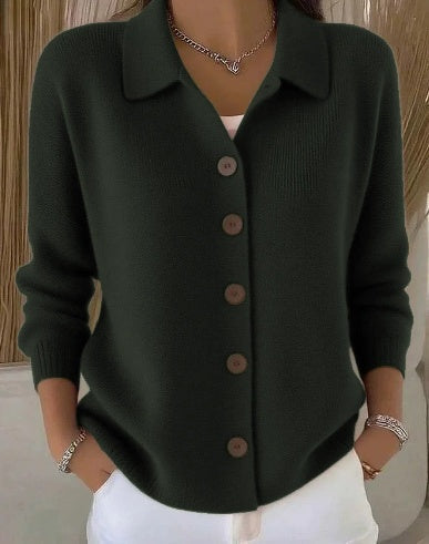 CELINE | BUTTON-FRONT COLLARED CARDIGAN FOR WOMEN