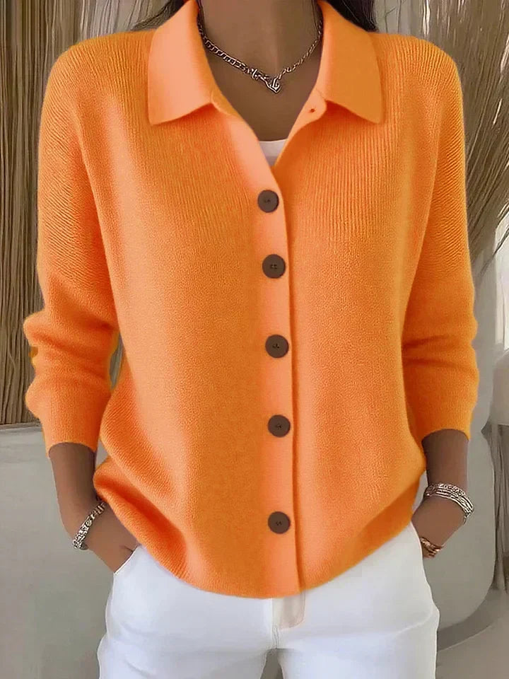 CELINE | BUTTON-FRONT COLLARED CARDIGAN FOR WOMEN