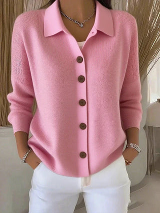 CELINE | BUTTON-FRONT COLLARED CARDIGAN FOR WOMEN
