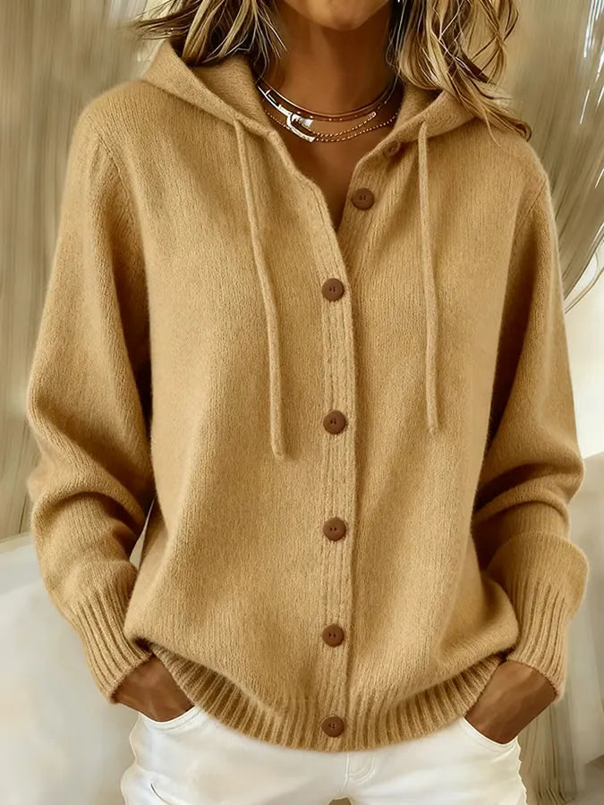 GRETA | COZY BUTTON CARDIGAN HOODIE FOR WOMEN