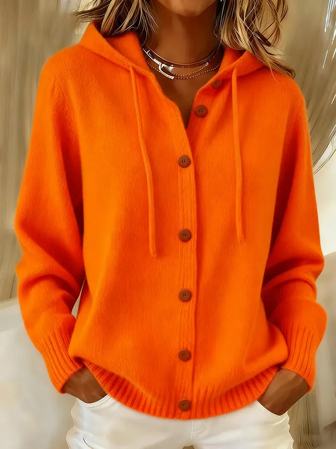 GRETA | COZY BUTTON CARDIGAN HOODIE FOR WOMEN