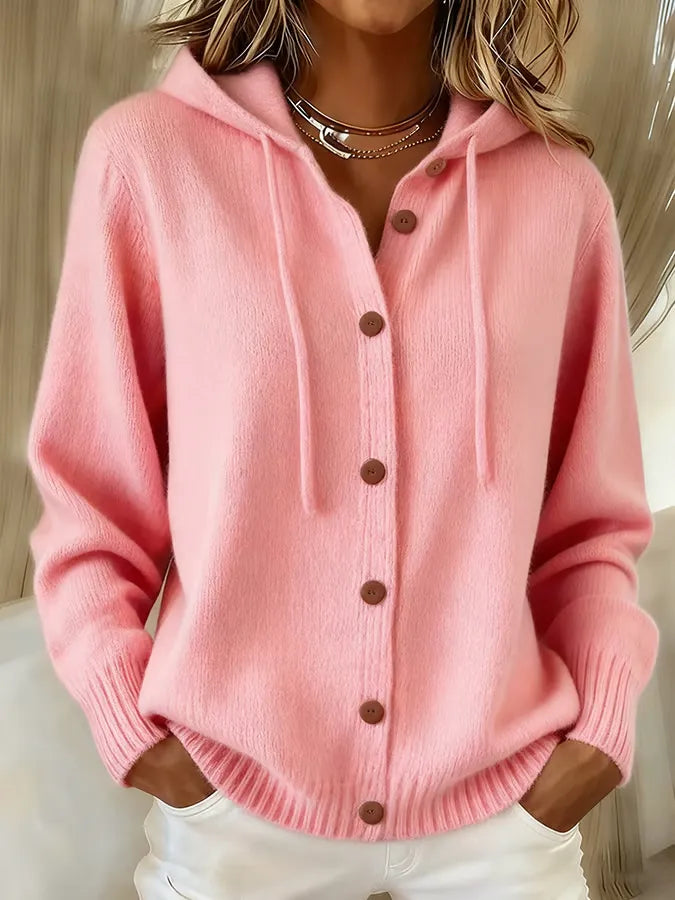 GRETA | COZY BUTTON CARDIGAN HOODIE FOR WOMEN