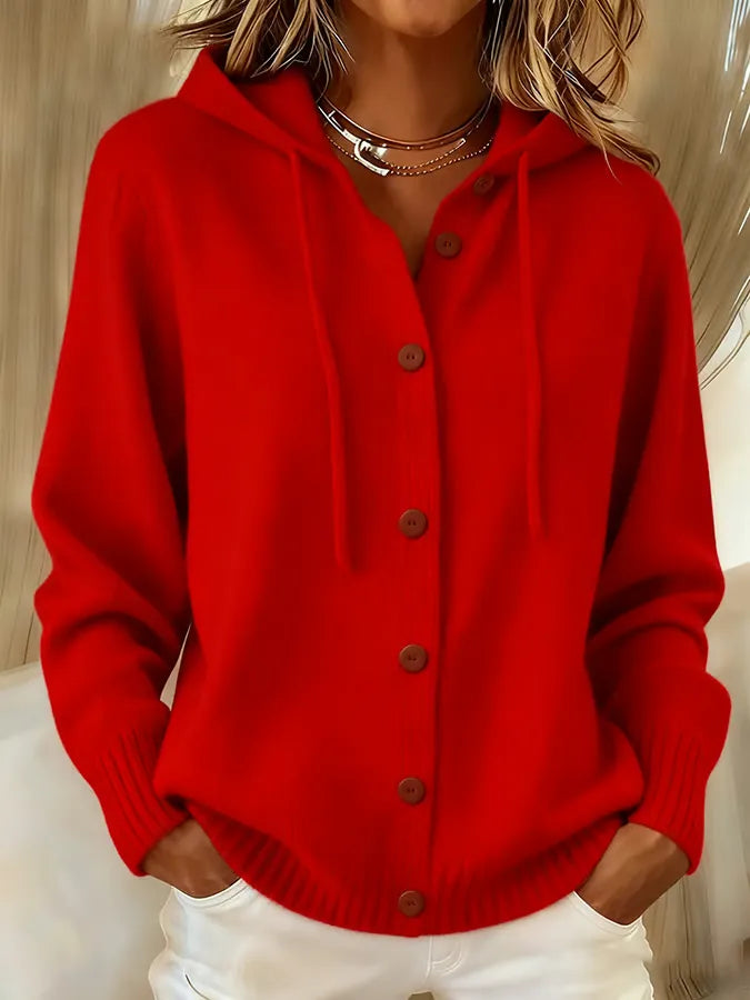 GRETA | COZY BUTTON CARDIGAN HOODIE FOR WOMEN
