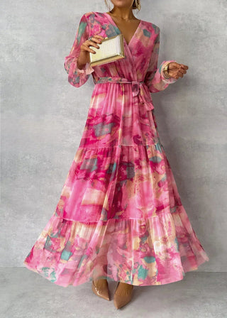 GRETA | WRAP FLORAL PRINT DRESS FOR WOMEN