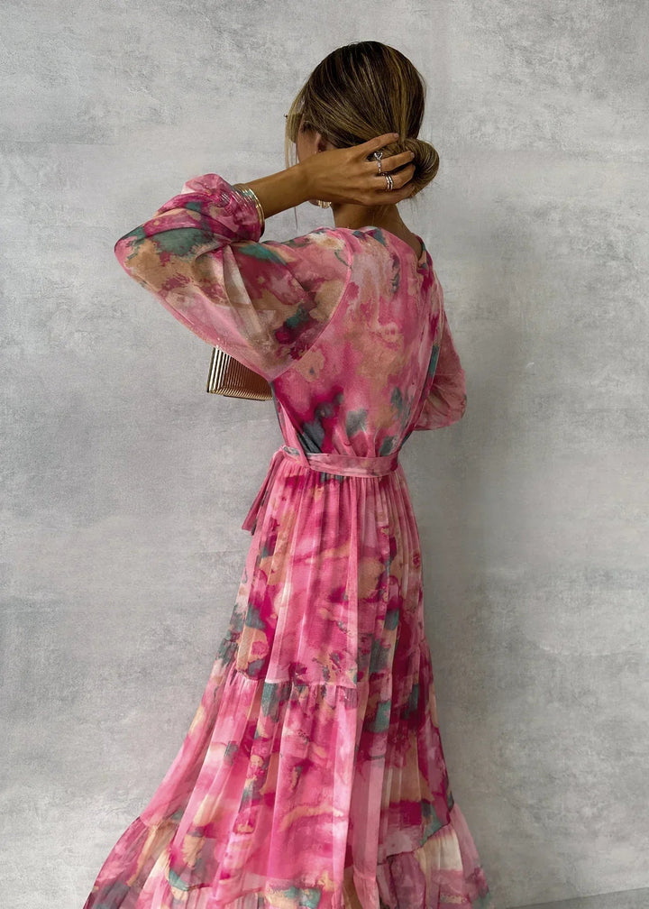 GRETA | WRAP FLORAL PRINT DRESS FOR WOMEN