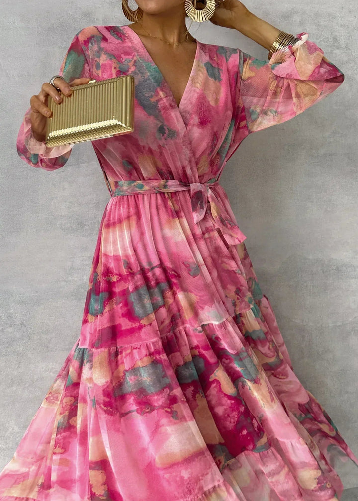 GRETA | WRAP FLORAL PRINT DRESS FOR WOMEN