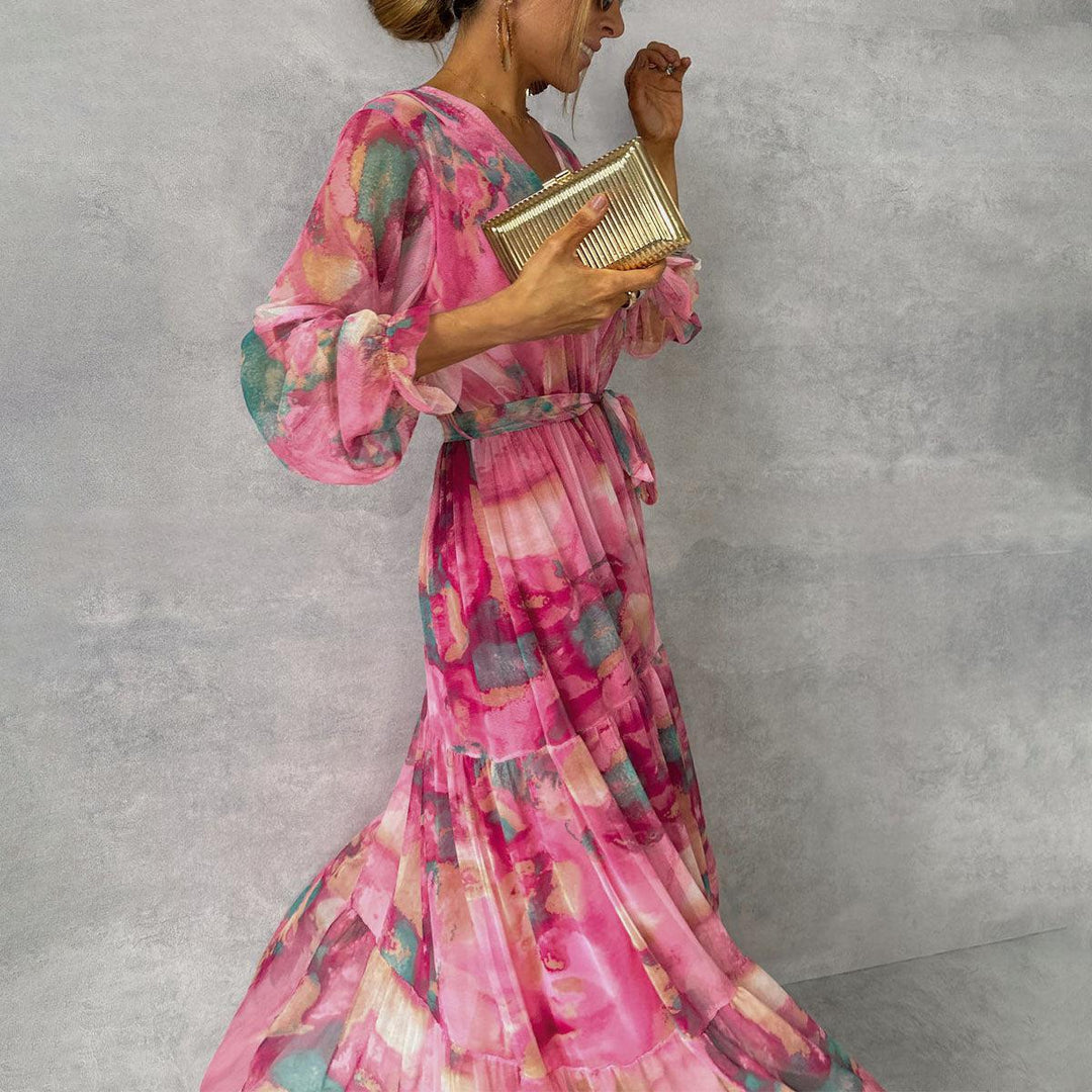 GRETA | WRAP FLORAL PRINT DRESS FOR WOMEN