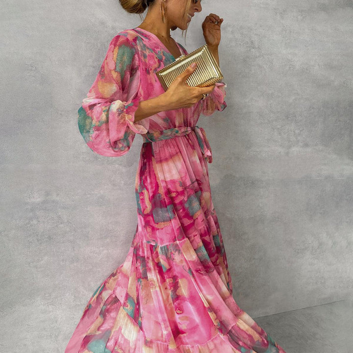 GRETA | WRAP FLORAL PRINT DRESS FOR WOMEN