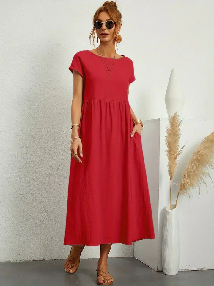 PIA | WHITE MIDI DRESS FOR WOMEN