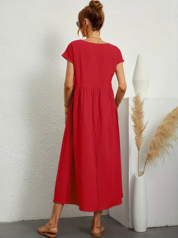 PIA | WHITE MIDI DRESS FOR WOMEN