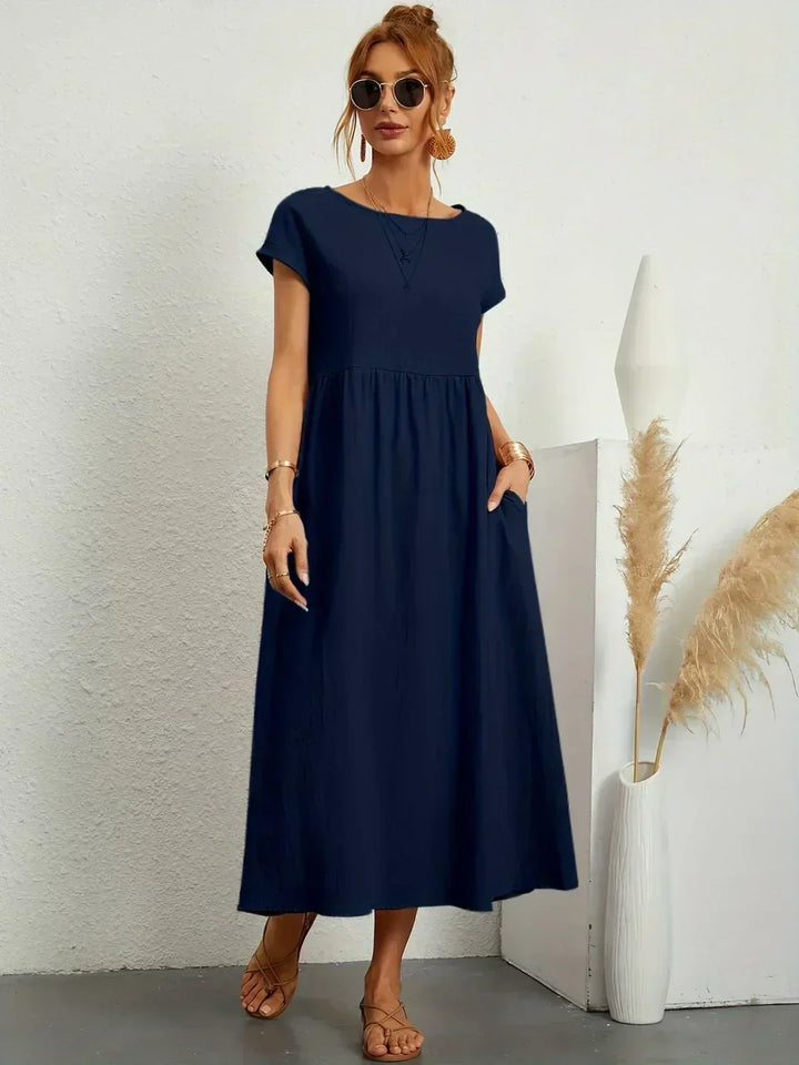 PIA | WHITE MIDI DRESS FOR WOMEN