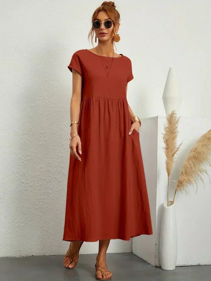 PIA | WHITE MIDI DRESS FOR WOMEN
