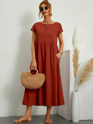 PIA | WHITE MIDI DRESS FOR WOMEN